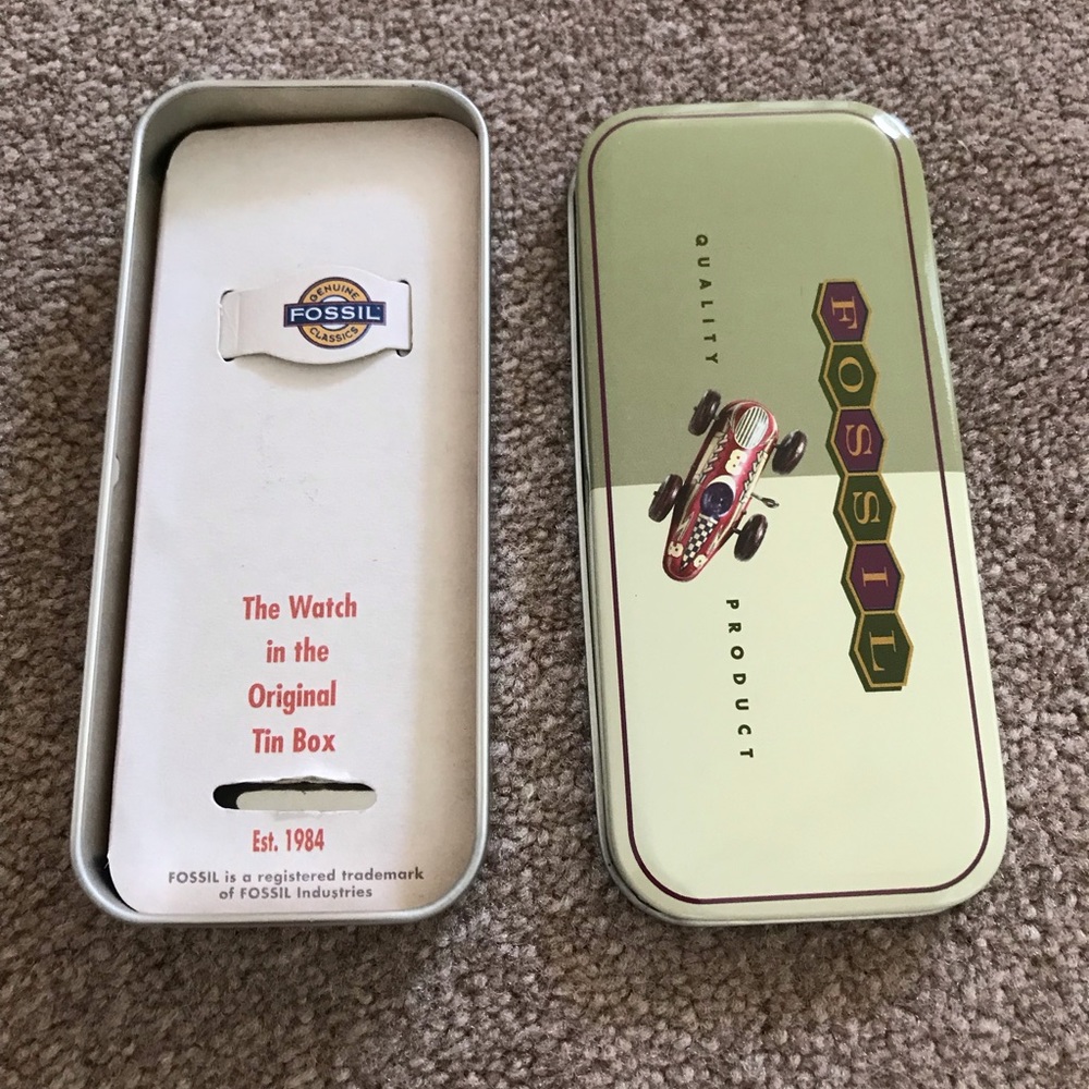 Fossil tin watch box - empty box